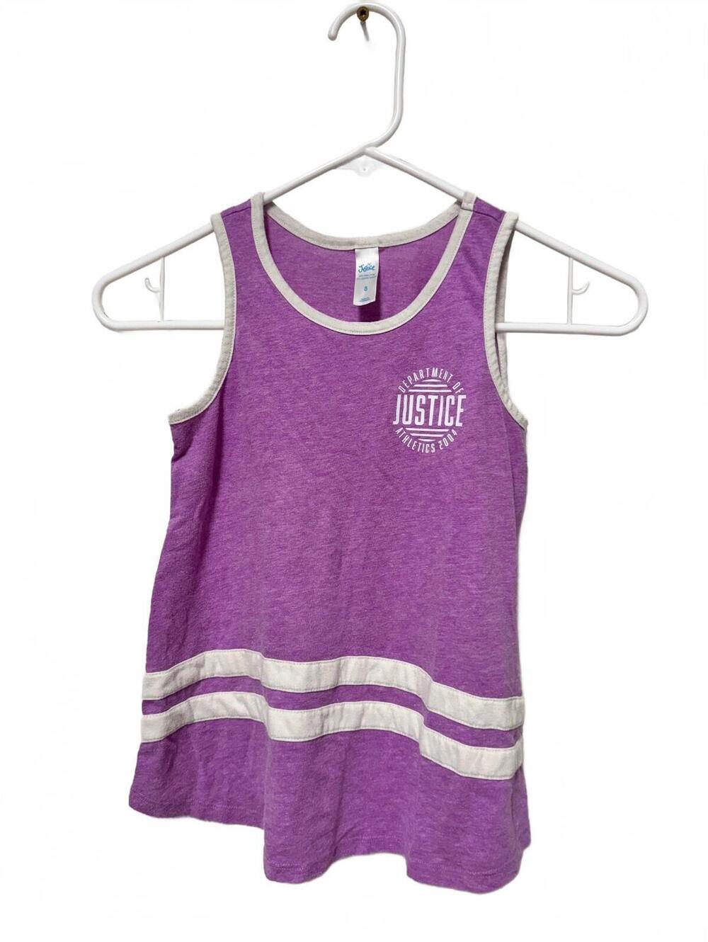 Justice Girls Purple Tank Top Department of Justice Athletics Graphic Size 8